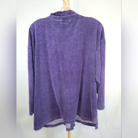 Vintage Cabin Creek Purple Shirt Front pockets long sleeve velour 2XL - Picture 3 of 5